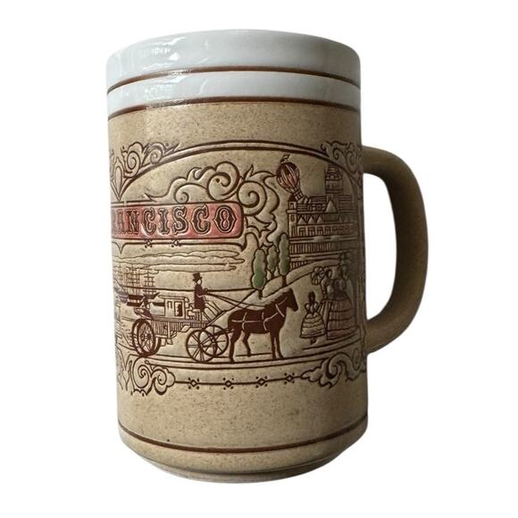 San Francisco Coffee Mug SNCO VTG 1984 Cable Car Design Carol Foldvary Anderson - Picture 4 of 8